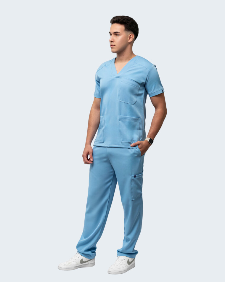Uniforme médico NOVACLASSIC Masculino de Nova Scrubs en Celeste