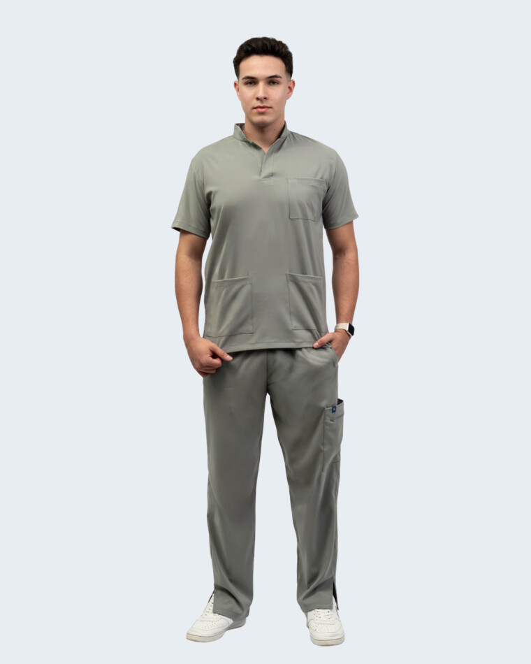 Uniforme médico NOVALUXE Masculino de Nova Scrubs en Verde grisáceo