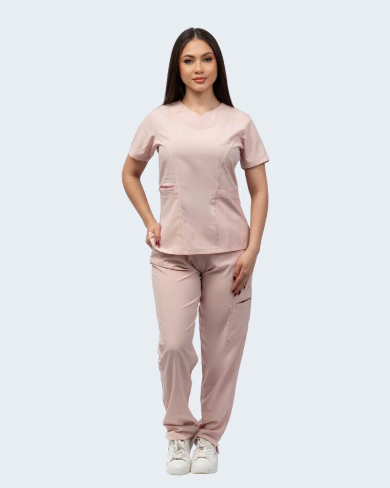 Uniforme médico VALERY de Nova Scrubs en Rosa empolvado